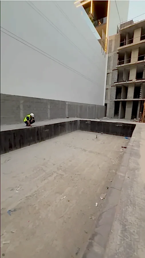 before pic of build of swimming pool in uae